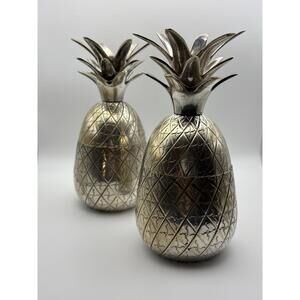 Vintage Silver-Plated Pineapple Candle Holder 6.3"